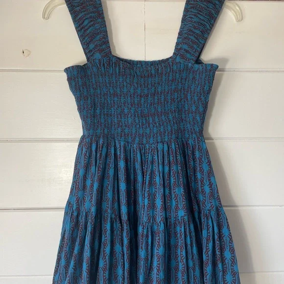 Free People Sweet Annie Mini Dress XS Tiered Cotton Boho Summer - Picture 6 of 12